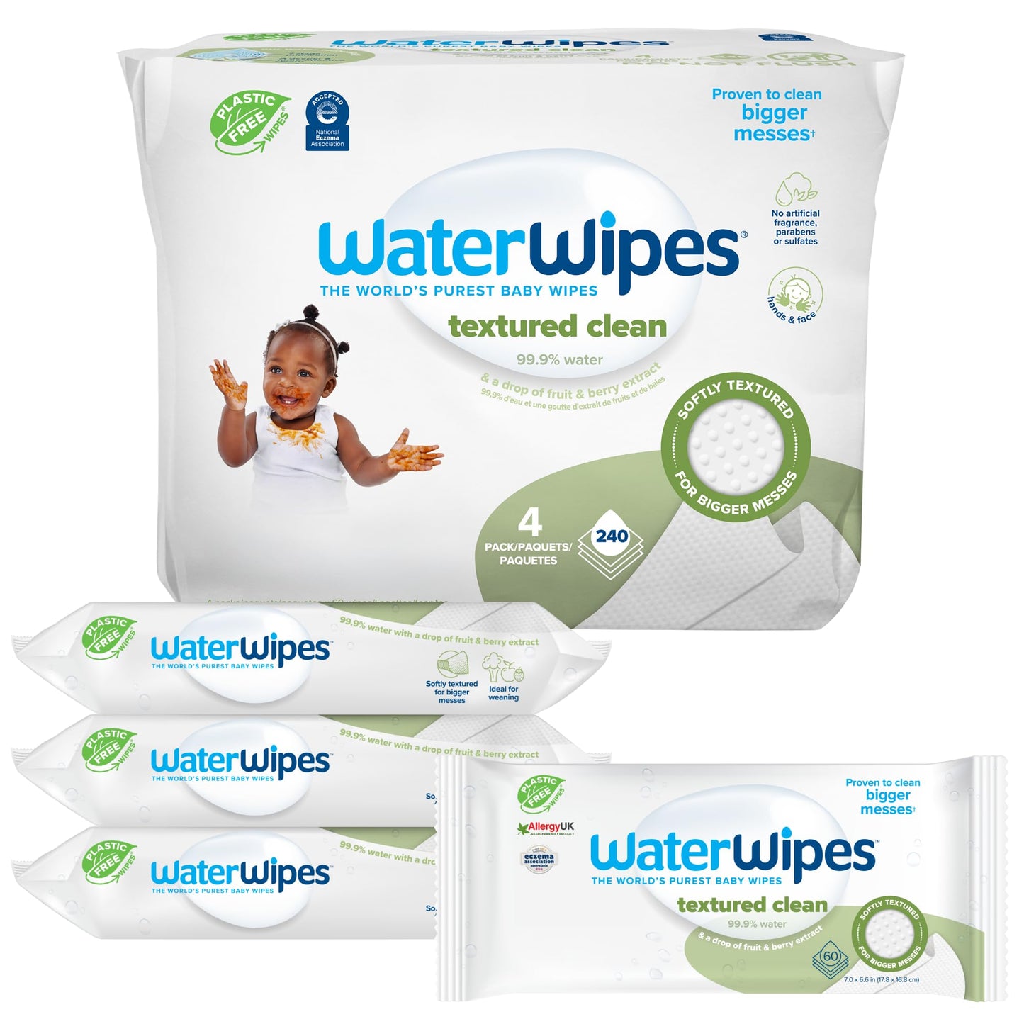 WaterWipes Unscented Baby Wipes, 60 Count Pack