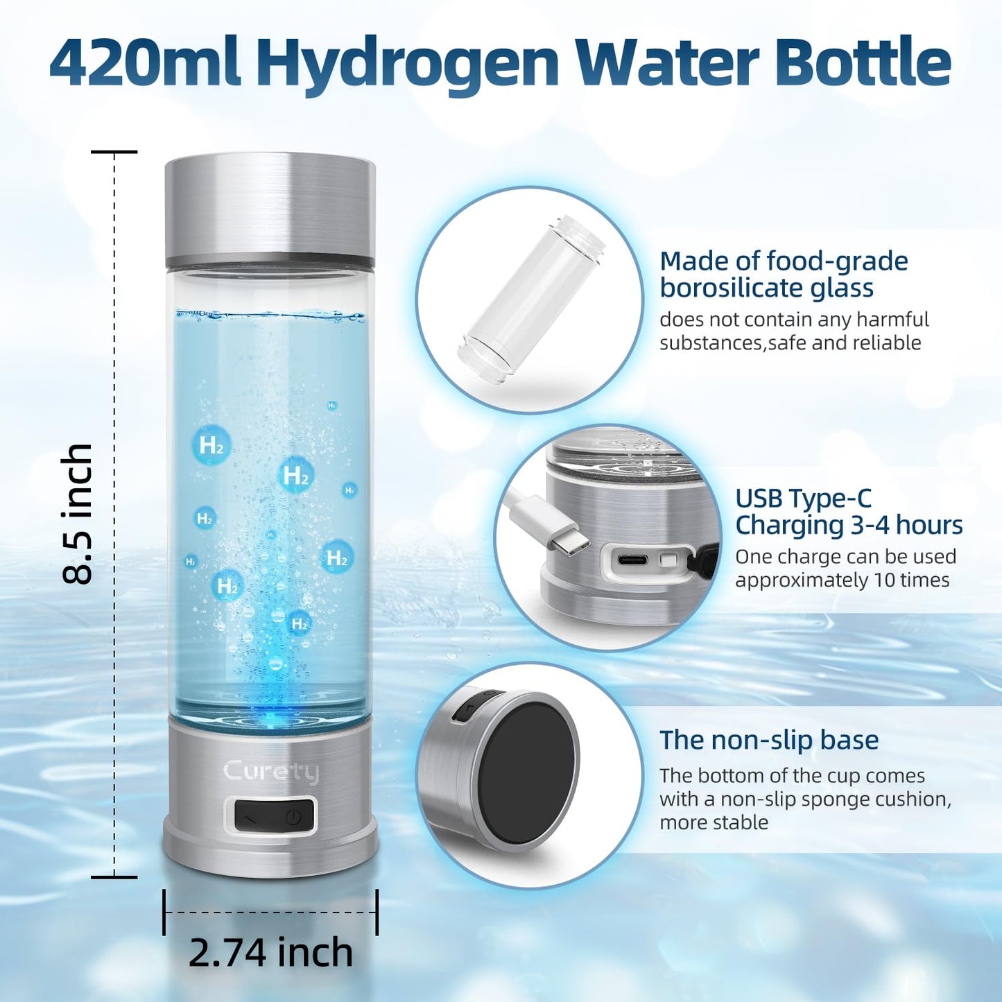 Portable Hydrogen Water Generator for Health