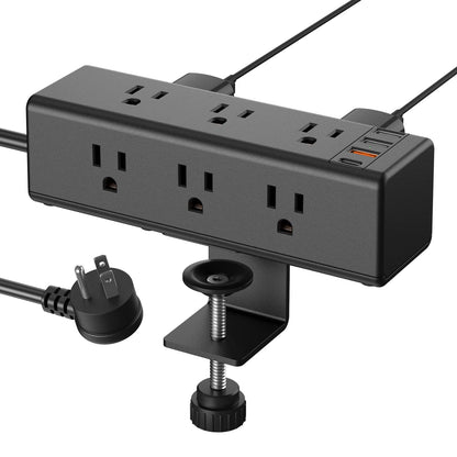 Desk Clamp Power Strip with USB Ports, 9 Outlets
