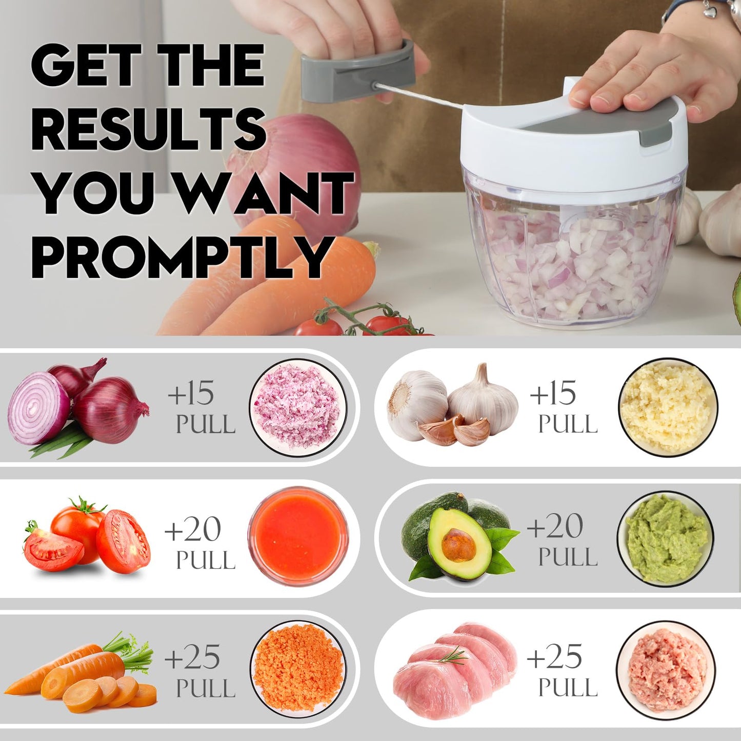 Manual Vegetable Chopper with Garlic Mincer 650ml