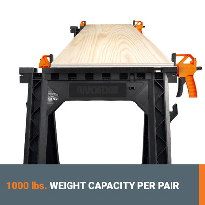 WORX Clamping Sawhorses with Bar Clamps