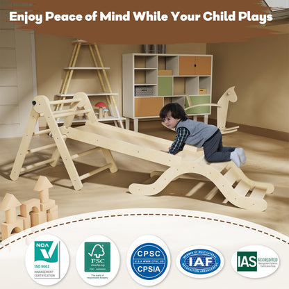 Pikler Triangle Set 7in1 Climbing Toys for Toddlers