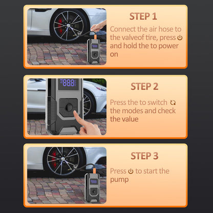 Portable Air Compressor Tire Inflator with Gauge