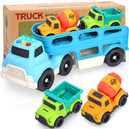 Wheat Straw Toy Cars for Toddlers 2-4