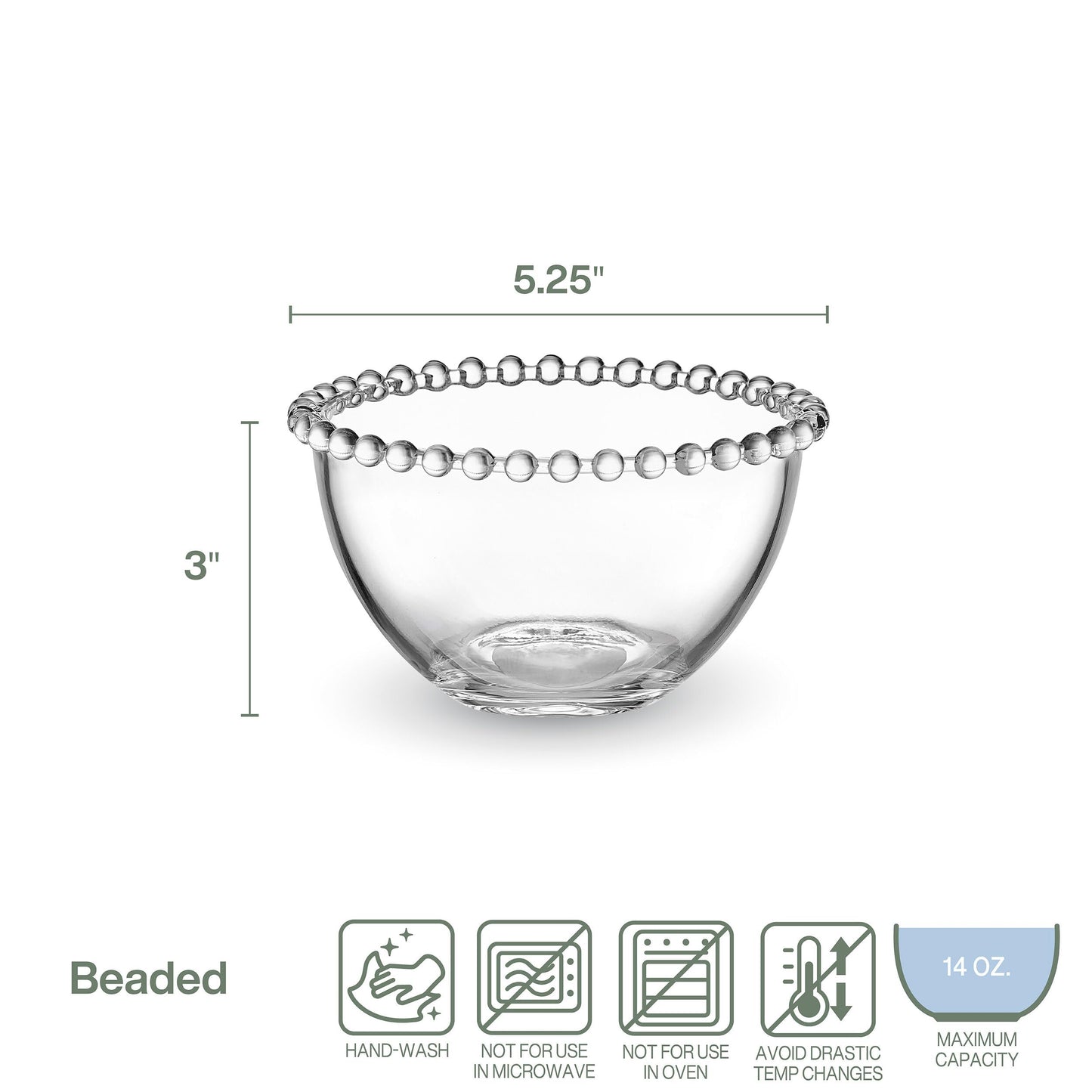 Fitz & Floyd Set of 4 Clear Glass Bowls