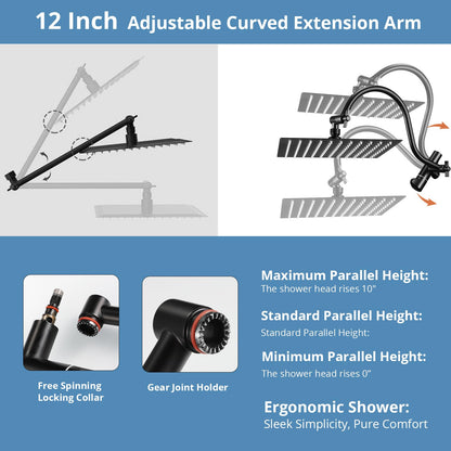 Rain Shower Head with Handheld Spray Combo