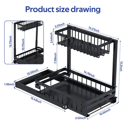 IncepKick 2-Tier Under Sink Storage Organizer