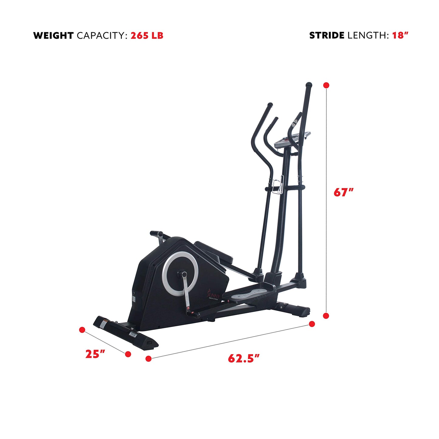 Sunny Health Elliptical Trainer - Programmable Cardio