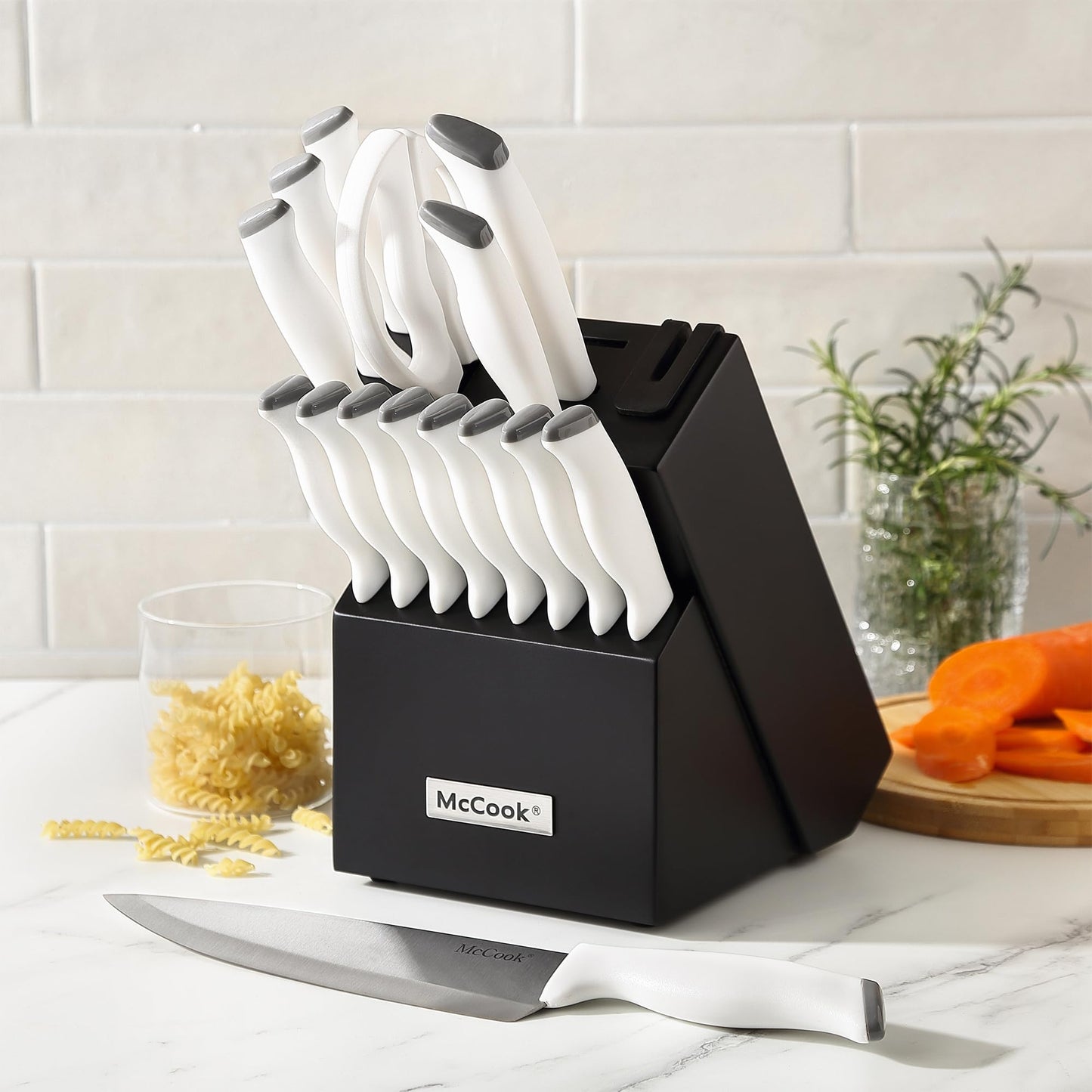 McCook German Stainless Steel Knife Block Set