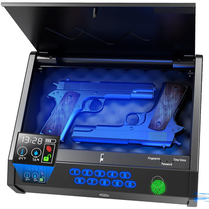 Biometric Handgun Safe with LCD Display and USB