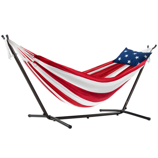 Vivere UHSDO9-50 Hammock with Stand, Red, White, Blue