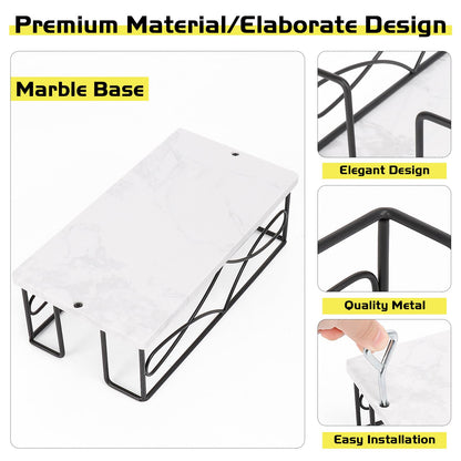 Winmien Napkin Holder with Marble Base, Guest Towel Paper Dispenser for Table, Modern Metal Napkin Stand, Ideal for All Kitchen Bathroom Vanity, Kitchen Decor Accessories (Matte Black, 3.2 Inch)