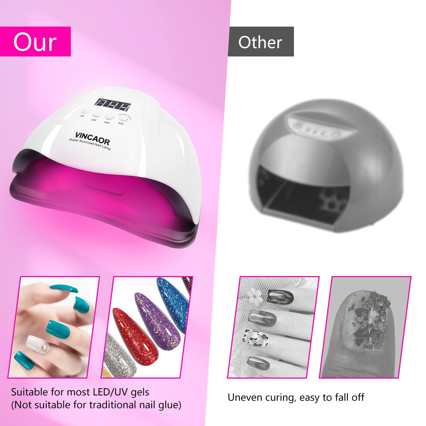180W UV Gel Nail Dryer with 4 Timer Settings