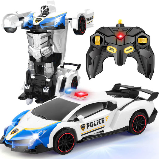 Remote Control Transformer Police Car for Kids