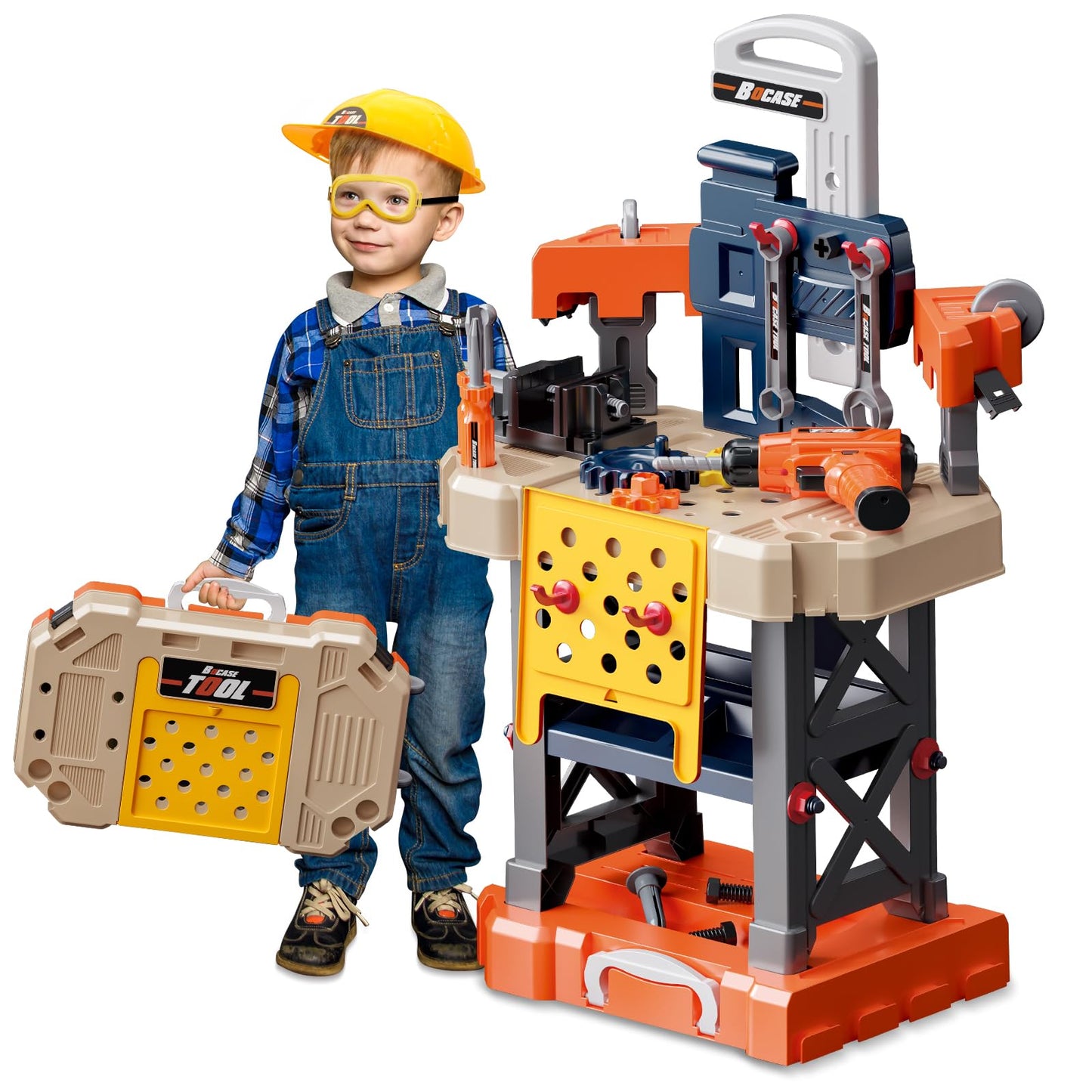 Kids Tool Bench Set with Electric Drill, 78 Pieces