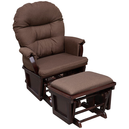 HOMCOM Nursery Glider Rocking Chair with Ottoman