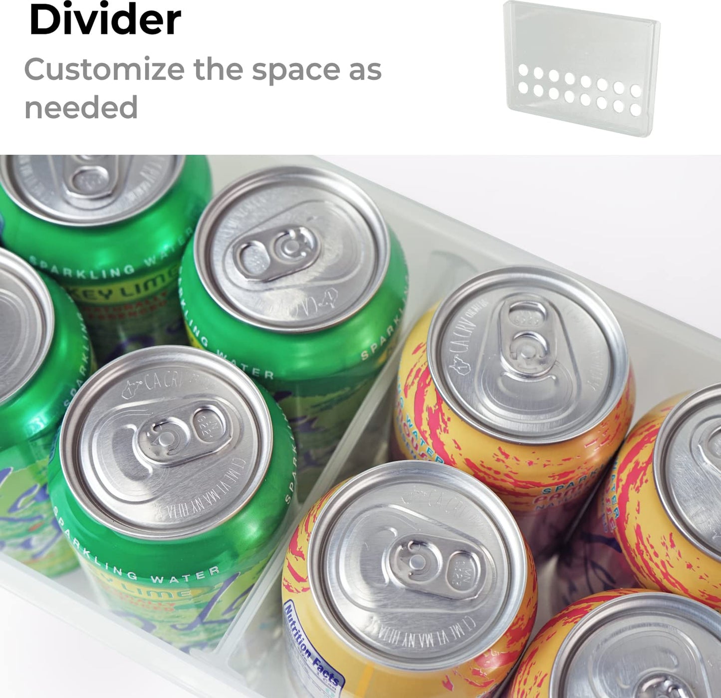 Soda Can Organizer for Refrigerator Storage 2-Pack