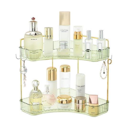 2 Tier Bathroom Counter Organizer with Hooks