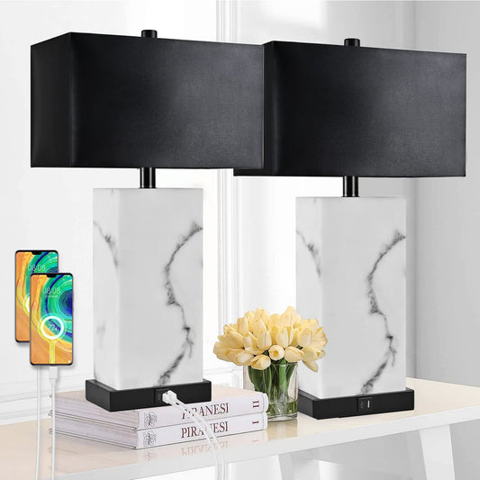 24" Dimmable Touch Table Lamps with USB Ports