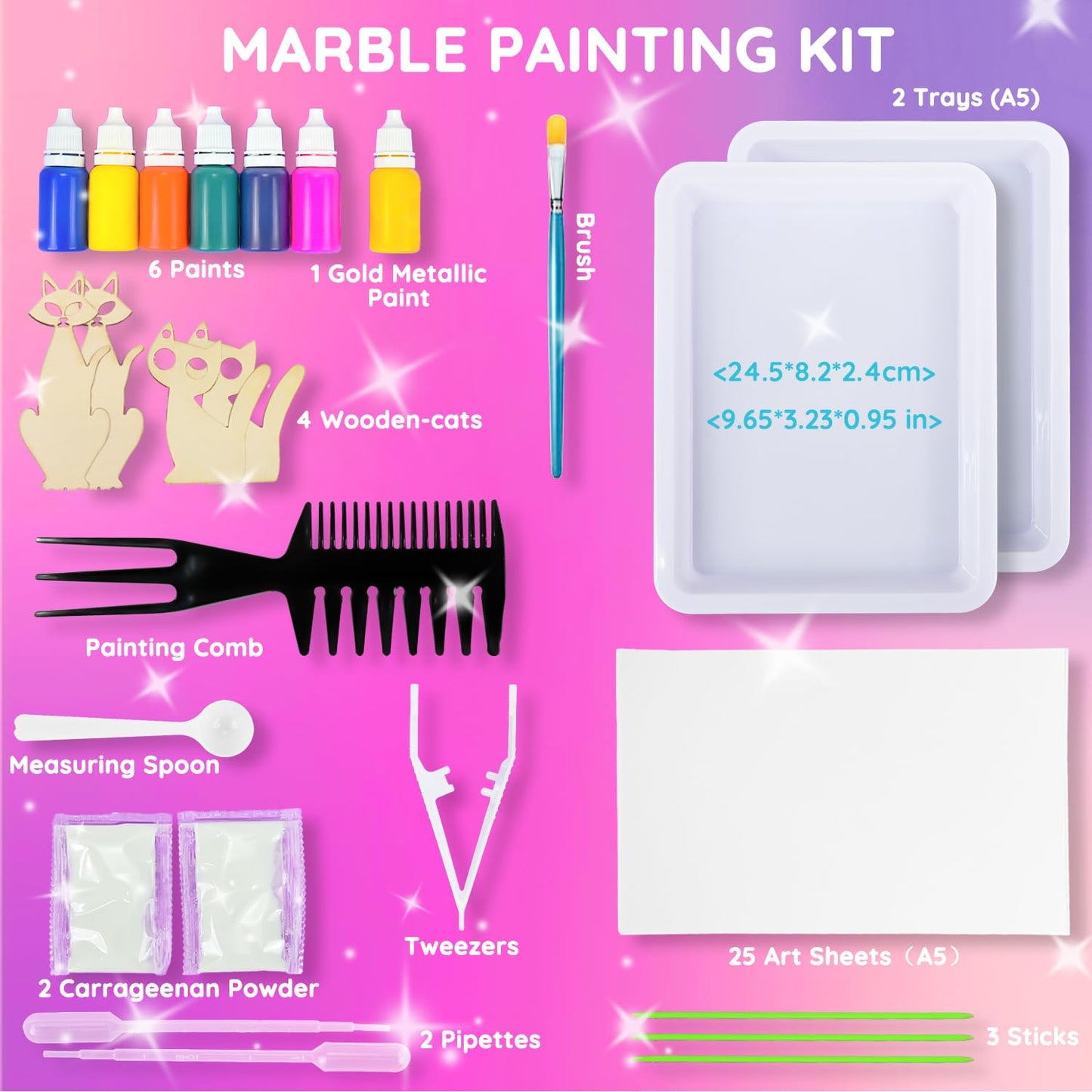Marbling Paint Art Kit for Kids by MOMUSE