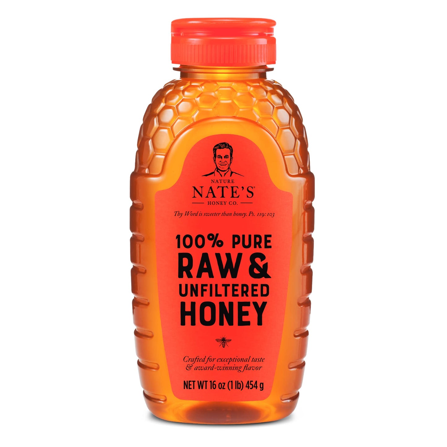 Nature Nate's Raw Unfiltered Honey 16 oz Squeeze