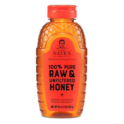 Nature Nate's Raw Unfiltered Honey 16 oz Squeeze