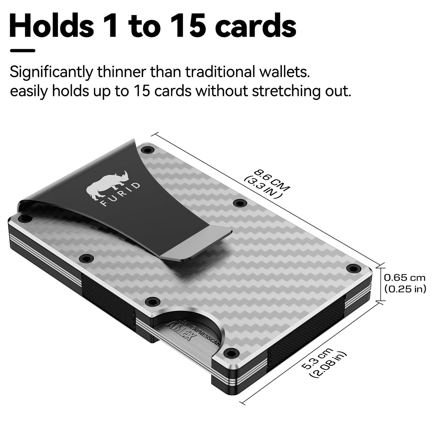 furid Card Wallet for Men Slim: Metal Wallet with Money clip - Rfid Wallet For Men - Minimalist Credit Card Holder Wallets for Men Gift