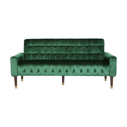 Christopher Knight Velvet Tufted Sofa, Emerald Gold