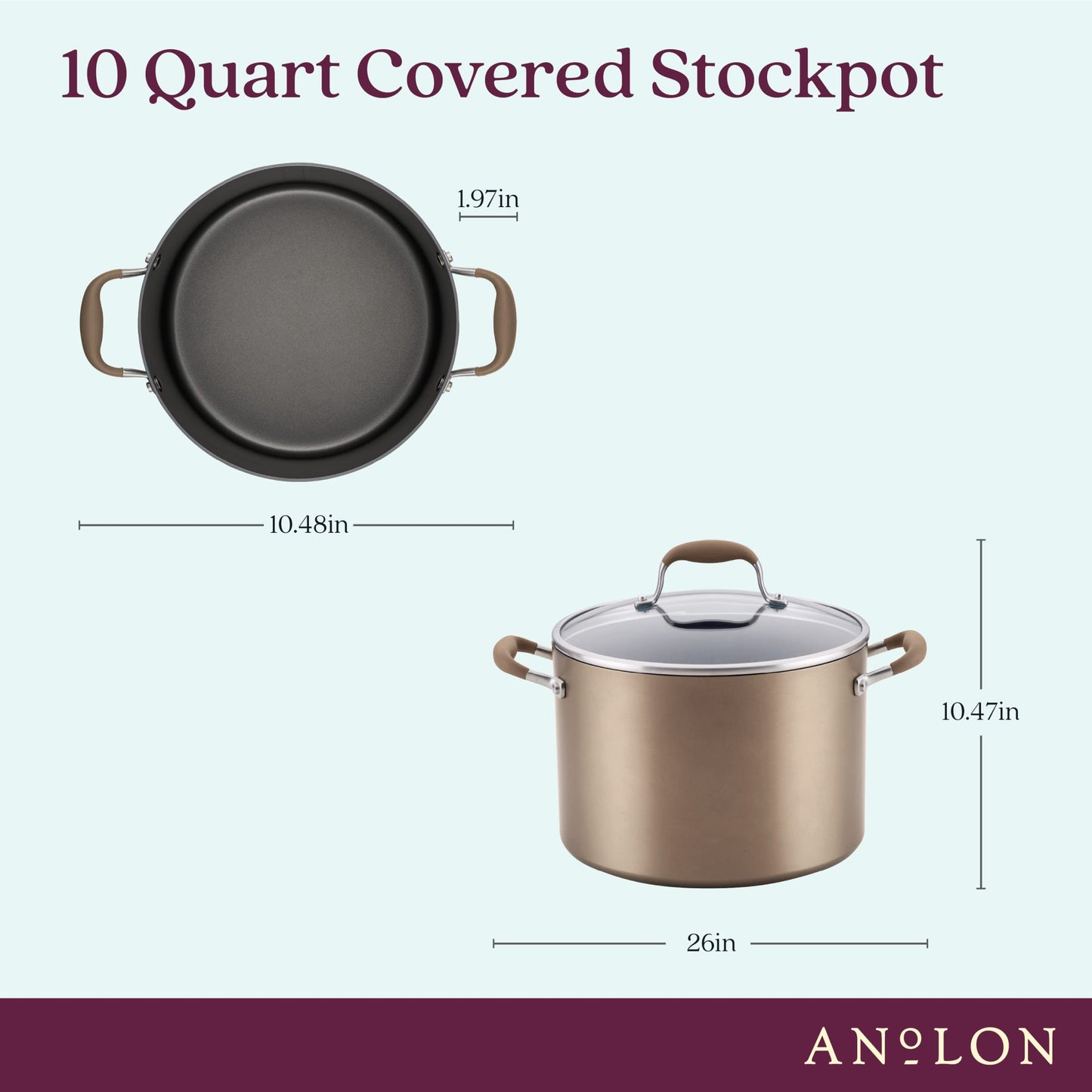 Anolon 10-Quart Nonstick Stock Pot in Bronze