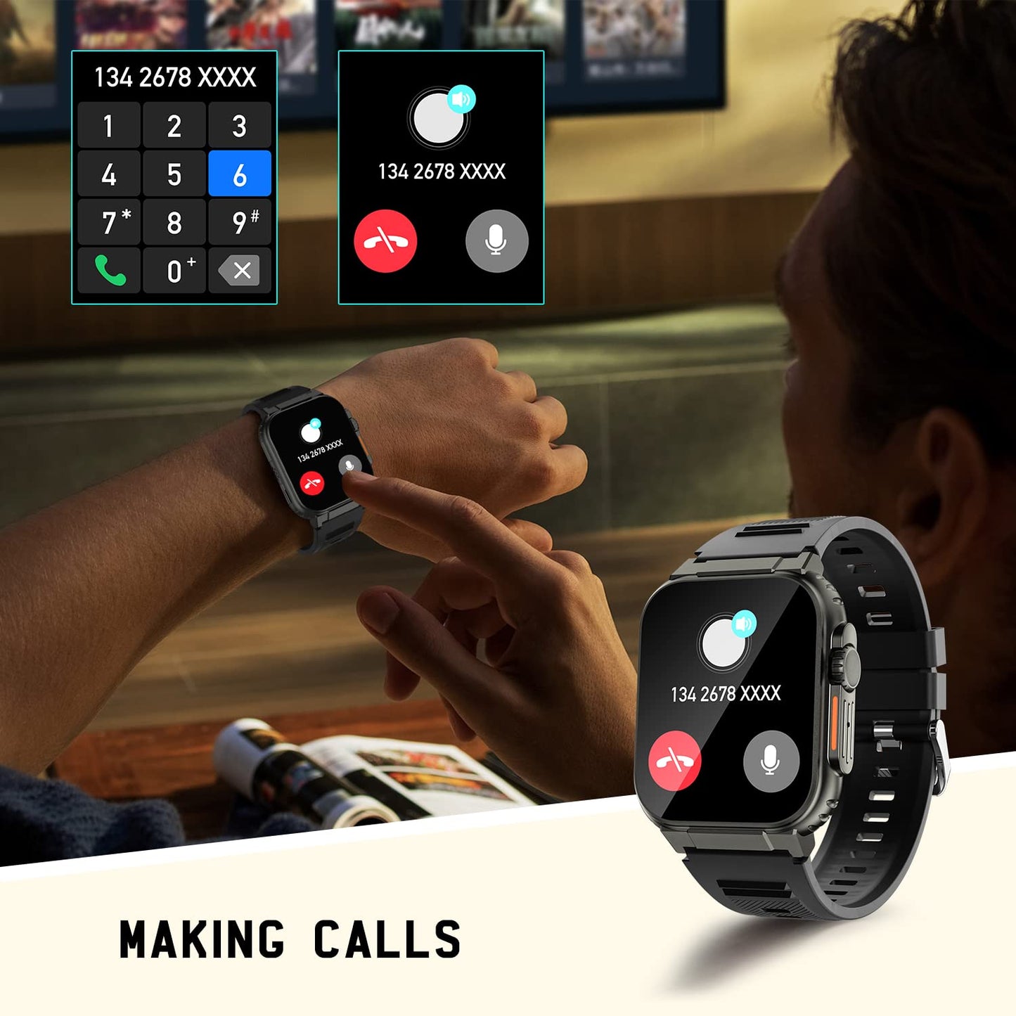 Smartwatch with Bluetooth Call & Fitness Tracker