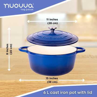 6.4-Quart Cast Iron Dutch Oven with Lid