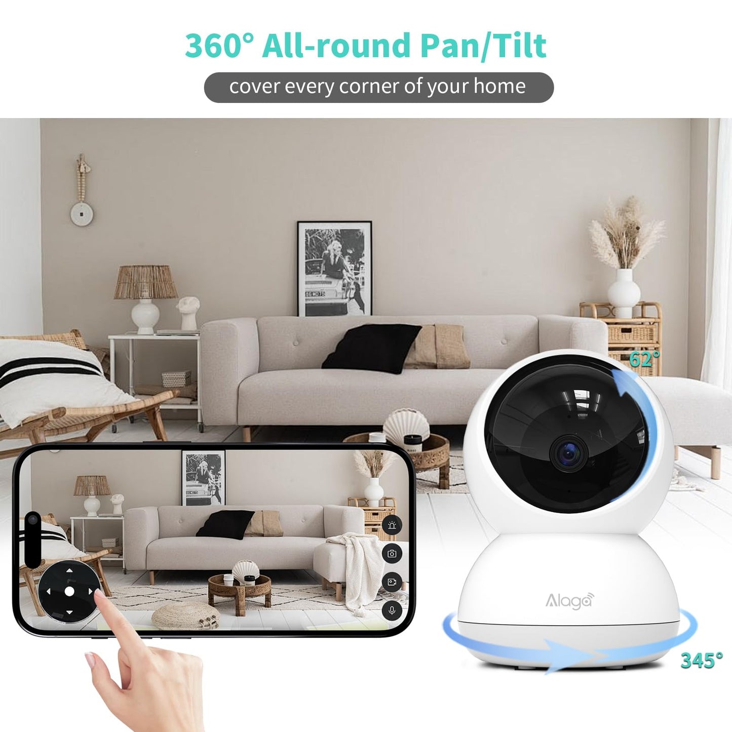 2 Pack Indoor Security Camera with AI Night Vision