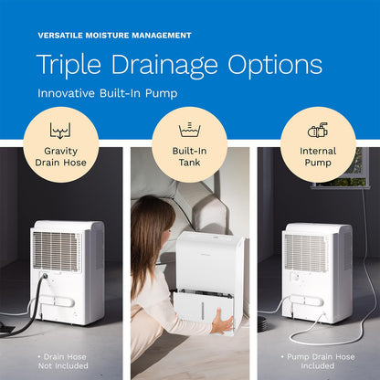 50 Pint hOmeLabs WiFi Dehumidifier with Pump