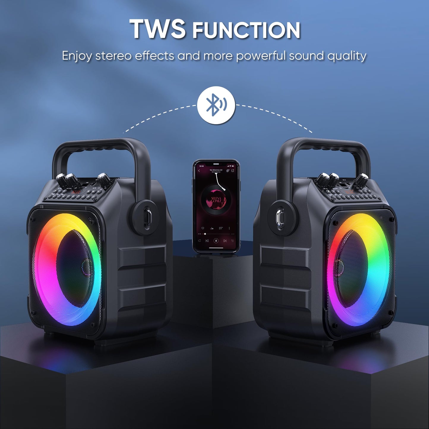 Karaoke Machine with 2 Wireless Microphones