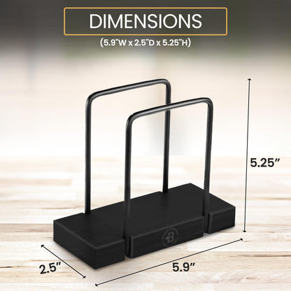 Napkin Holder for Table - Black Napkin Holder, Modern Napkin Holders for Paper Napkins, Bamboo and Iron Design, Non-Slip Napkin Holder for Kitchen, Restaurant, Farmhouse, Outdoor Use - by Bambüsi