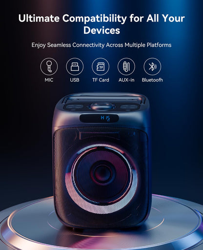Portable Bluetooth Karaoke Machine with 2 Microphones