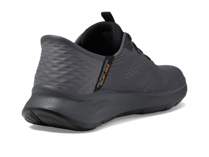 Skechers Men's Slip-in Sneakers, Charcoal/Orange, Size 10