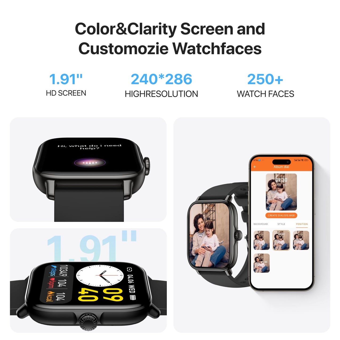 Smart Watch Fitness Tracker with Call Function