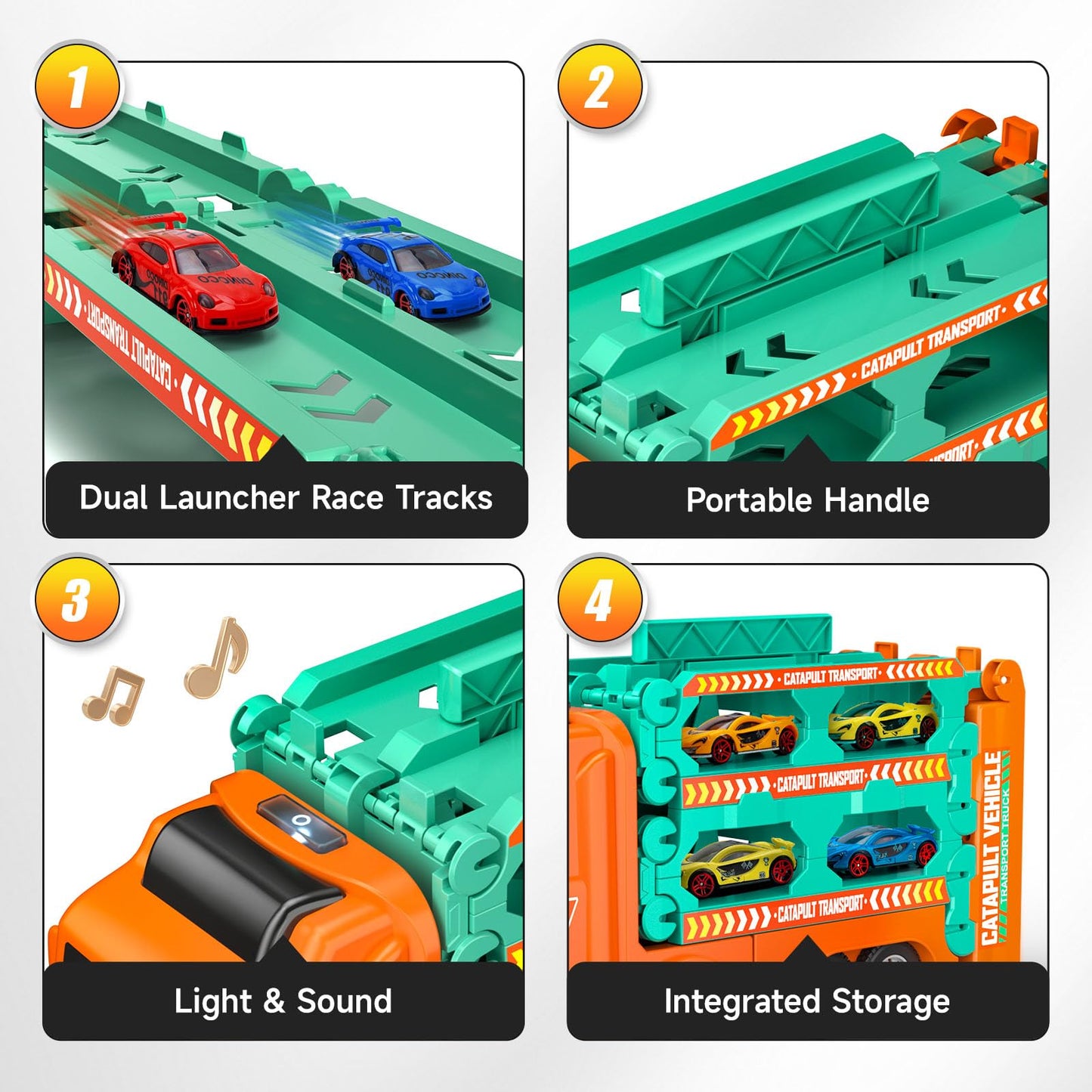 Foldable 3-Layer Car Race Track Playset