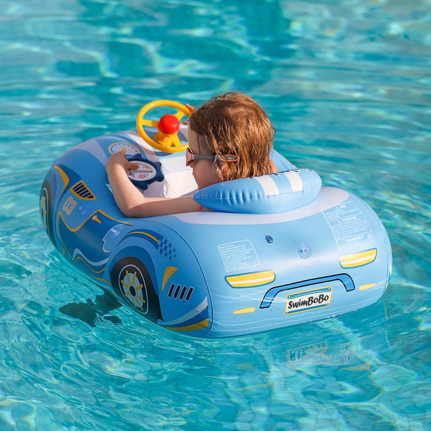 Toddler Pool Float Inflatable Ride-on Car