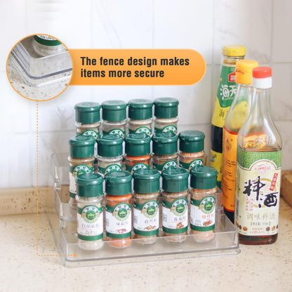 CherHome 2PCS Spice Rack Organizer，3-Tier Spice Organizer for Cabinet，Set of 2 Kitchen Countertop and Cabinet Seasoning Organizer (2 Pieces)
