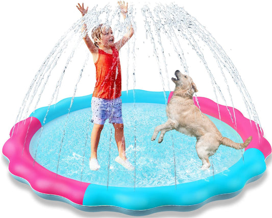 Kids Dog Splash Pad Sprinkler for Summer Fun