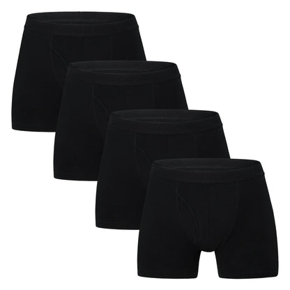 INNERSY Men's Cotton Boxer Briefs Soft Colorful Stylish Stretchy Underwear 4-Pack(Black,Small)