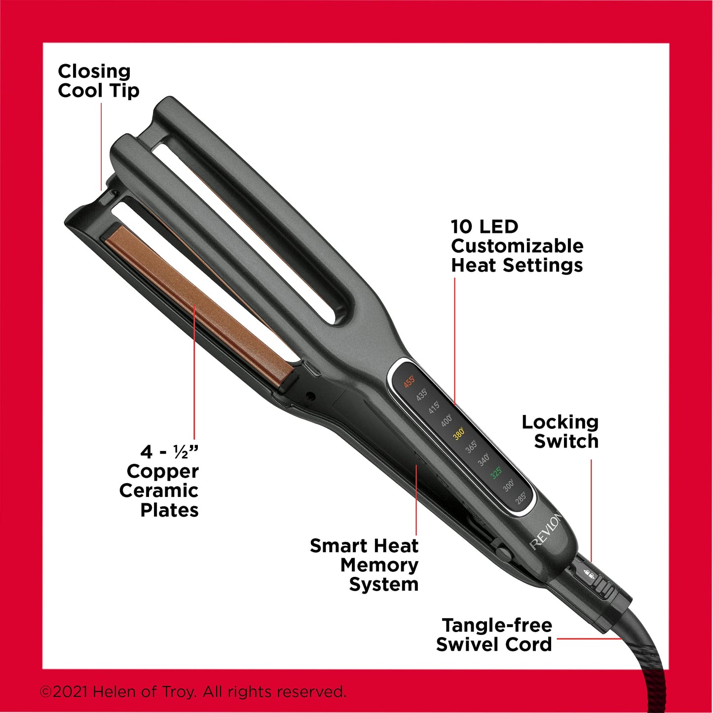 Revlon Copper Ceramic Hair Straightener with Plates