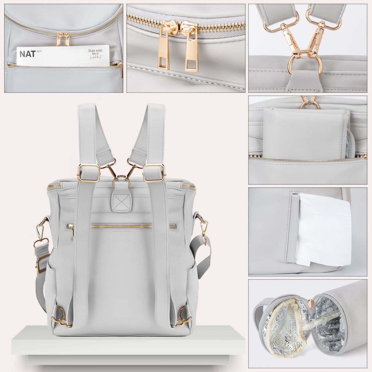 Minsong Diaper Bag Backpack with Organizer & Pad