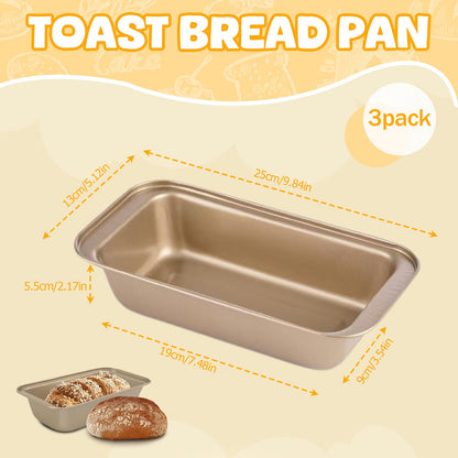 3 Pack Nonstick Loaf Pans for Baking Bread