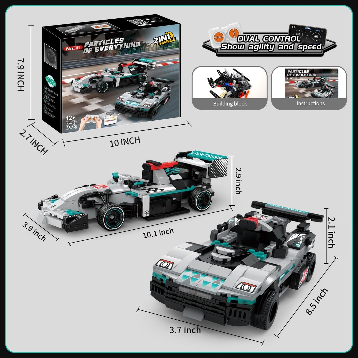 STEM Building Toys Remote Control Racing Car Set