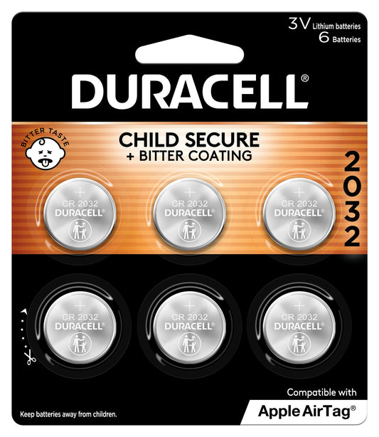 Duracell CR2032 Lithium Coin Battery 6 Count Pack