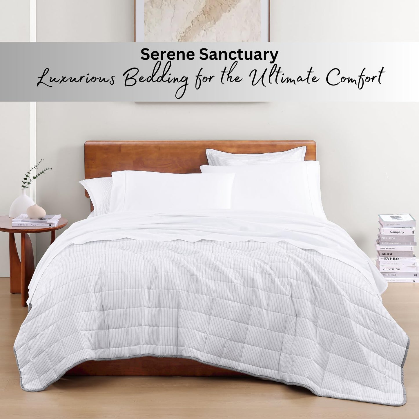 LANE LINEN Organic Cotton Queen Sheet Set - White
