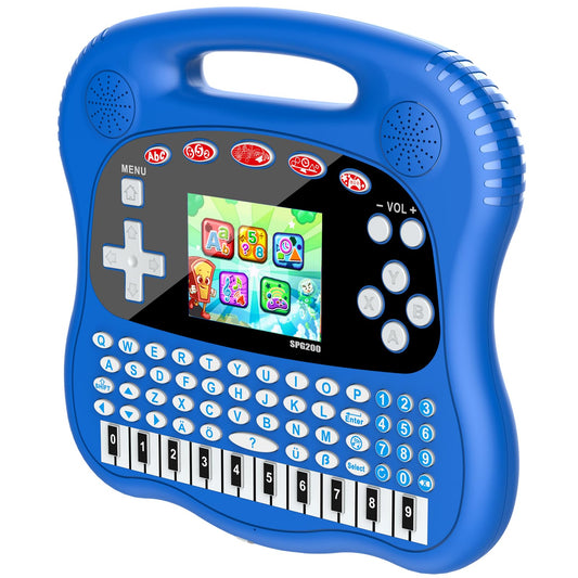 Interactive Early Learning Tablet - Educational Toys for Ages 2+ - Abc's, Words, Shapes, Numbers, Games, Music - Encourages Independent Play - Electronic Toys Gifts (Blue)